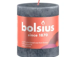Bolsius Rustik-Kerze Shine Winter Edition Ø 6,8 cm x 8 cm Schieferblau
