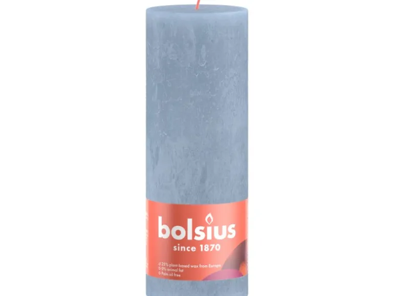 Bolsius Rustik-Kerze Shine Winter Edition Ø 6,8 cm x 19 cm Himmelblau