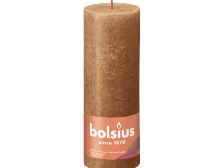 Bolsius Rustik-Kerze Shine 190/68 mm Gewürzbraun