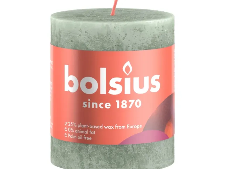 Bolsius Rustik-Kerze Shine Ø 6,8 cm x 8 cm Jadegrün