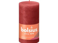 Bolsius Rustik-Kerze Shine 130/68 mm Zartes Rot