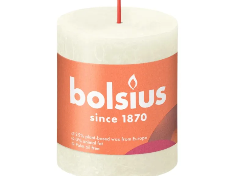 Bolsius Rustik-Kerze Shine 80/68 mm Weiche Perle