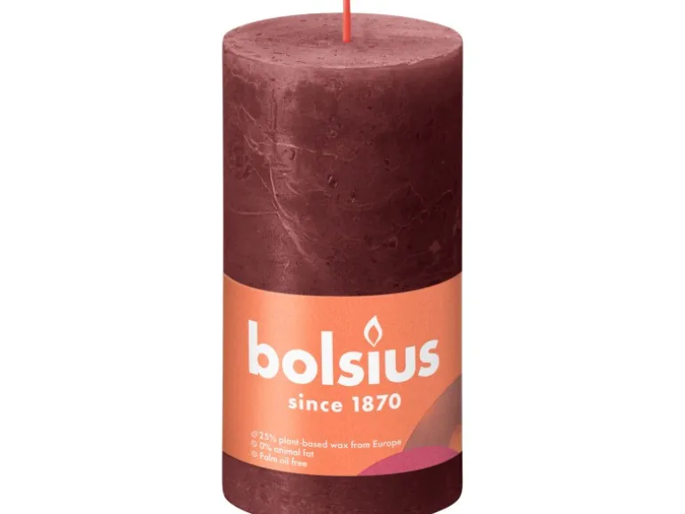 Bolsius Rustik-Kerze Shine 130/68 mm Samtrot