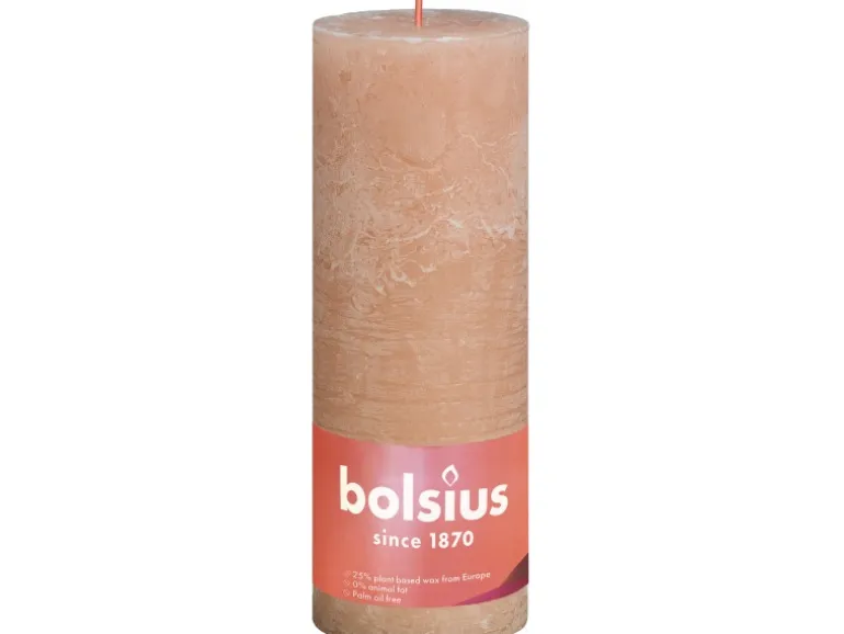 Bolsius Rustik-Kerze Shine XXL Ø 10 cm x 30 cm Nebliges Rosa