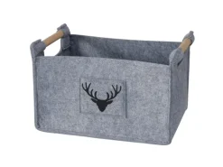 Boltze Aufbewahrungskorb Karly Groß 32 cm x 35 cm x 50 cm Grau