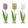 Boltze Dekoaufsteller Tulip 3-fach Sortiert 30 cm x 5 cm x 7 cm Rosa-Weiß