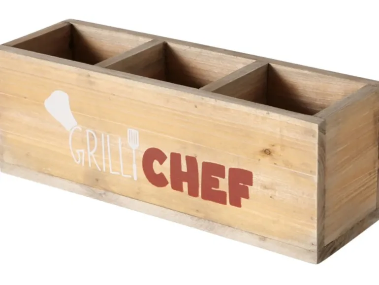 Boltze Deko-Box Grillzeit 10 cm x 9 cm x 28 cm Natur