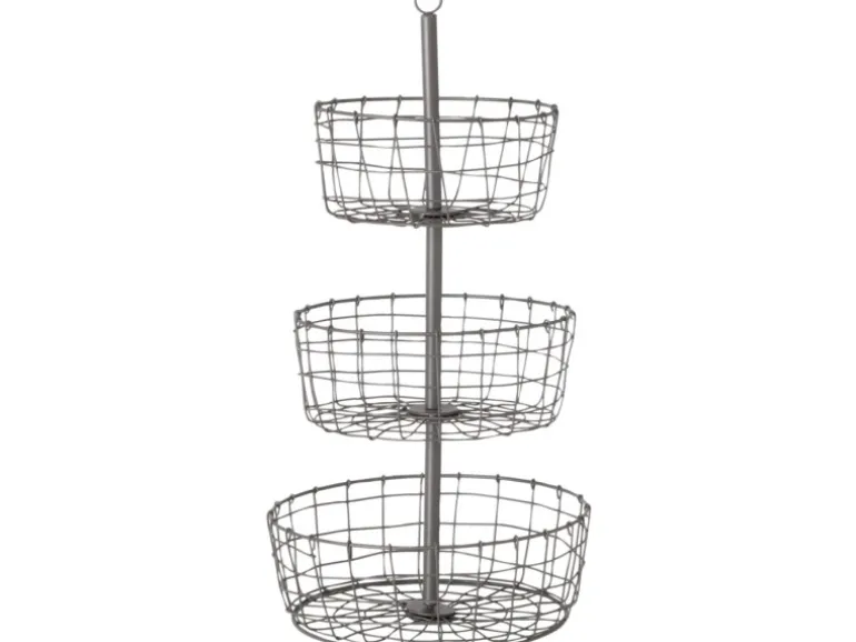 Boltze Deko-Etagere Visby 62 cm x ø 33 cm Grau