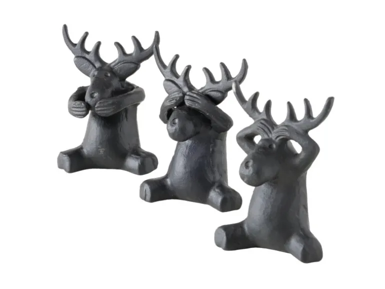 Boltze Deko-Figur Elcho 3-fach Sortiert Schwarz