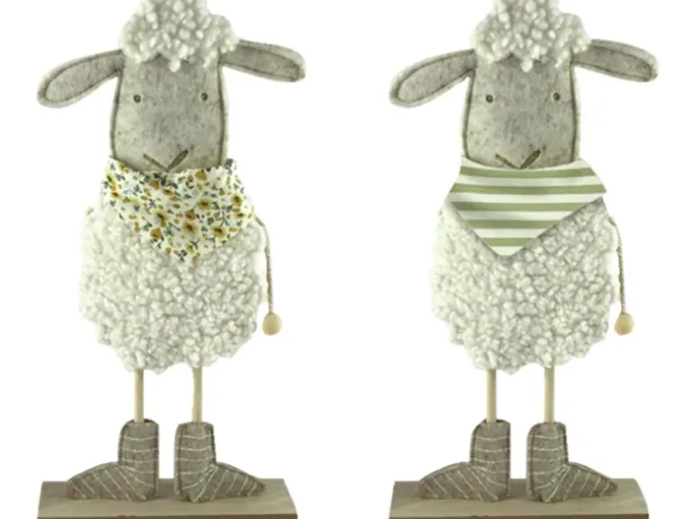 Boltze Deko-Figur Schaf 2-fach Sortiert Mehrfarbig