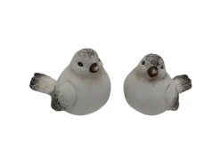 Boltze Deko-Figur Vogel 2-fach sortiert Weiß-Braun
