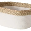 Boltze Deko-Korb Ioana 13 cm x 13 cm x 19 cm Weiß
