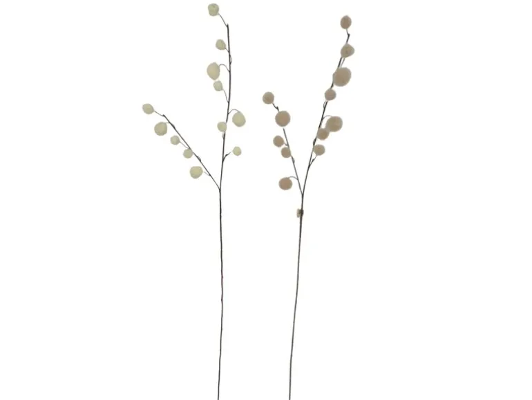 Boltze Dekozweig Sassy 2-fach Sortiert 6 cm x 8 cm x 83 cm Beige