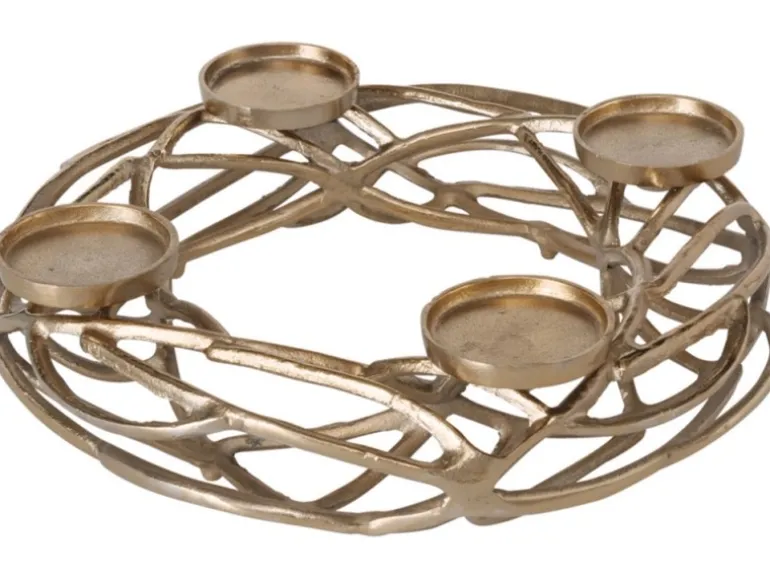 Boltze Home Kerzenleuchter Ringval Gold