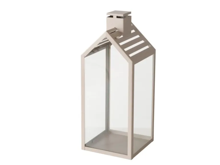 Boltze Home Laterne Cody Groß 35 cm x 14 cm x 14 cm Beige