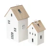 Boltze Home Laterne Solna 2-er Set Weiß-Natur