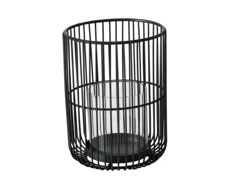 Boltze Home Windlicht Cindy Groß Ø 15 cm x 20 cm Schwarz