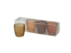 Boltze Home Windlicht Marilu 4-er Set Ø 7,5 cm x 7,5 cm Mehrfarbig