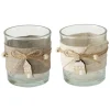 Boltze Home Windlicht Nordy 2-fach Sortiert Ø 7 cm x 8 cm Transparent-Braun