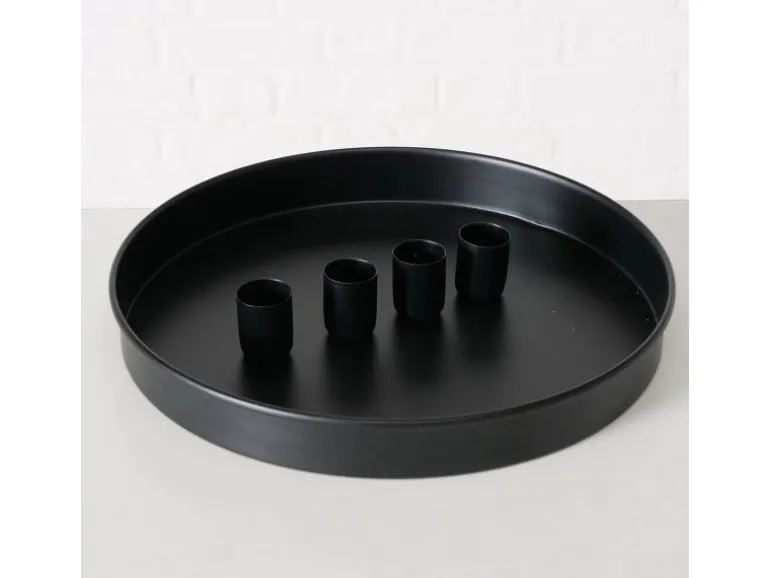 Boltze Kerzenleuchter Margo Ø 25 cm x 3 cm Schwarz