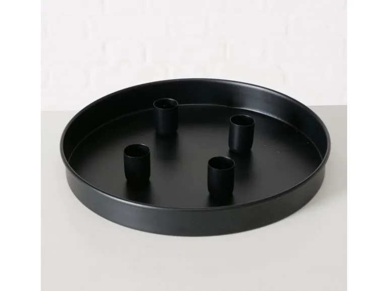 Boltze Kerzenleuchter Margo Ø 25 cm x 3 cm Schwarz