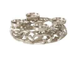 Boltze Kerzenleuchter Sterny Rund 10 cm x 30 cm x 10 cm Silber