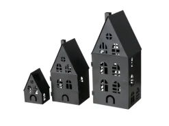 Boltze Laterne Dover 3er Set Schwarz