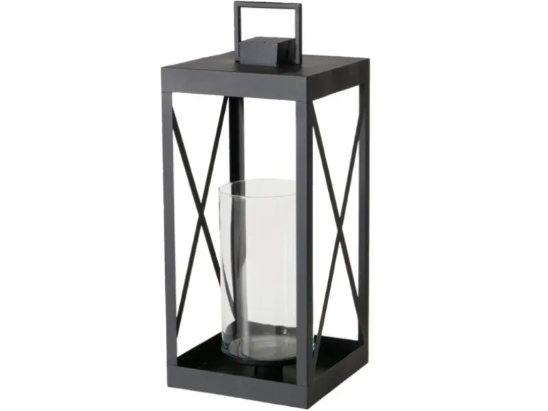 Boltze Laterne Xenia Groß 58 cm x 26,5 cm x 26 cm Schwarz