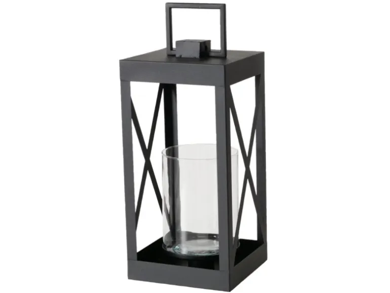 Boltze Laterne Xenia Klein 45 cm x 21,5 cm x 21 cm Schwarz