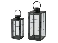 Boltze Laternen-Set Esbjerg 2 -teilig 40 cm x 17,2 cm x 17,2 cm Schwarz