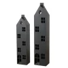 Boltze Laterne-Set Alba 120 cm - 150 cm Schwarz 2-teilig