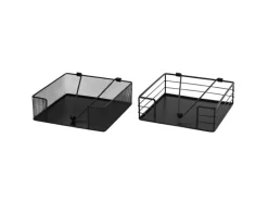 Boltze Serviettenhalter Boran 2-fach Sortiert 6 cm x 19 cm x 19 cm Schwarz