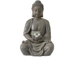 Boltze Windlicht Buddha 2-fach Sortiert 61 cm Braun