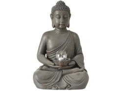 Boltze Windlicht Buddha 2-fach Sortiert 61 cm Braun