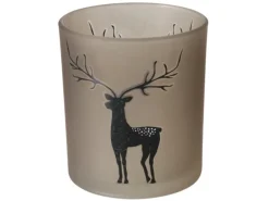 Boltze Windlicht Hirsch Groß 2-fach Sortiert Ø 9 cm x 10 cm Mehrfarbig