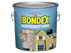 Bondex Dauerschutz-Farbe Schwarz (RAL 9017) seidenglänzend 2,5 l