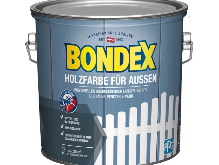 Bondex Holzfarbe für Aussen Lichtgrau 2,5 L