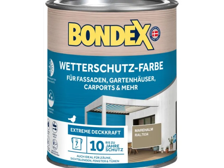 Bondex Wetterschutz-Farbe RAL 7034 Marehalm 750 ml