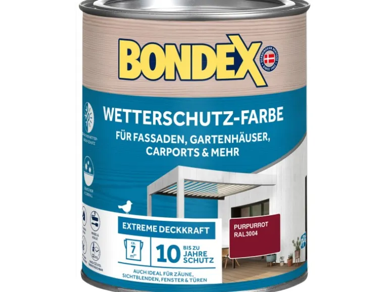 Bondex Wetterschutz-Farbe RAL 3004 Purpurrot 750 ml