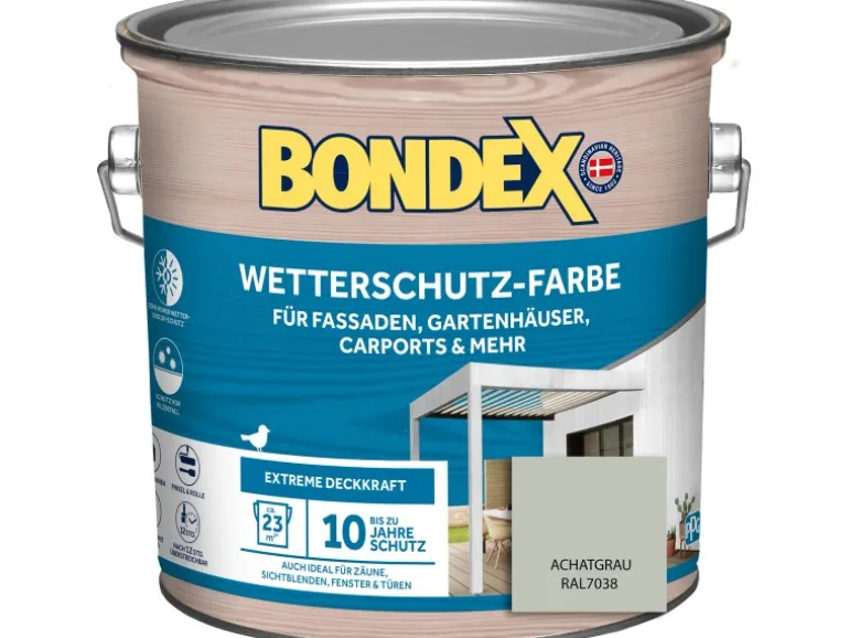 Bondex Wetterschutz-Farbe RAL 7038 Achatgrau 2,5 l
