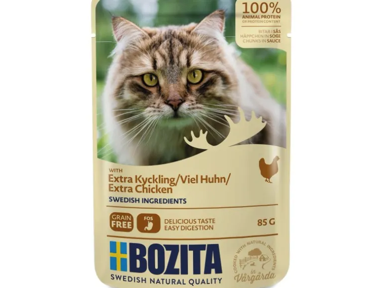 Bozita Katzen-Nassfutter Pouch HiS Hühnchen für Katzen 85 g