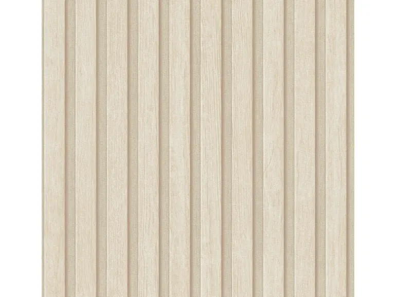 Bricoflor Akustikpaneele Tapete Creme Beige Ideal für Schlafzimmer und Büro Moderne Vliestapete in Holzoptik