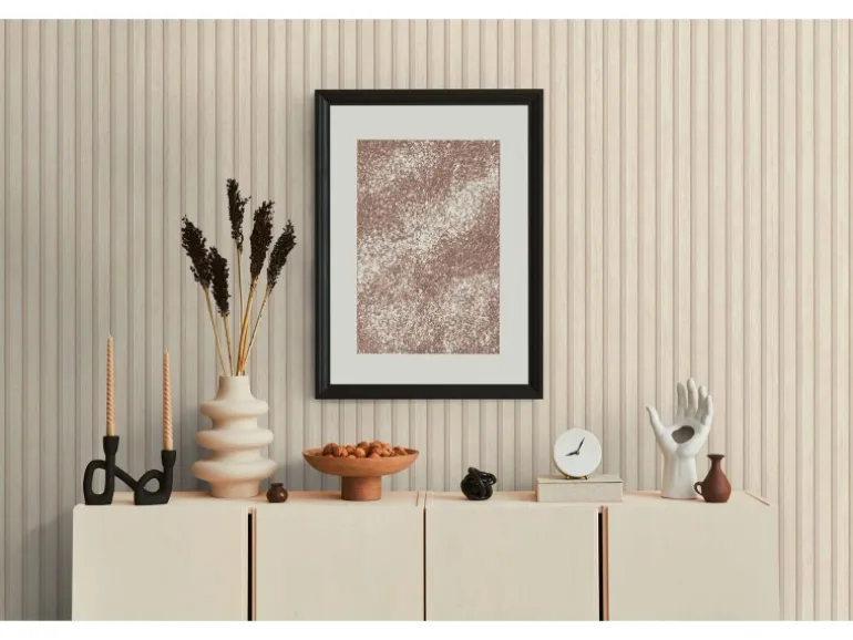 Bricoflor Akustikpaneele Tapete Creme Beige Ideal für Schlafzimmer und Büro Moderne Vliestapete in Holzoptik