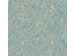 Bricoflor antik Vliestapete Im Jugendstil Vintage Tapete Hellblau Ideal für Flur und Esszimmer Nostalgische Vlies Mustertapete Ornament Der 20er Jahre