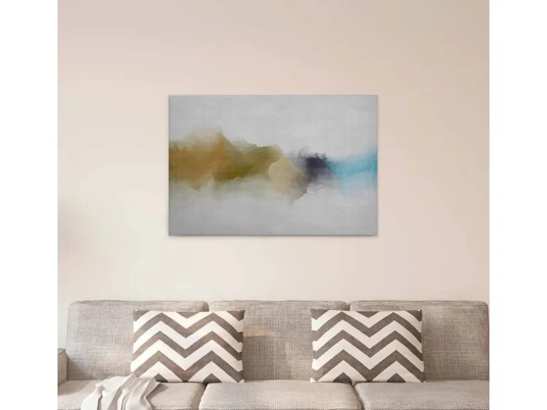 Bricoflor Aquarell Wandbild Modern Skandinavisches Leinwandbild Mit Wasserfarben Motiv Keilrahmen Bild In Weiß Und Gold Auf Canvas Für Büro