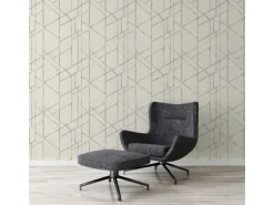 Bricoflor Art Déco Tapete in Weiß Silber 20er Jahre Vliestapete in Betonoptik Helle Mustertapete Geometrisch für Schlafzimmer