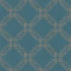 Bricoflor Art Deco Tapete in Blau Gold Retro Vliestapete Geometrisch für Wohnzimmer und Esszimmer Vlies Mustertapete mit Geometrie Design