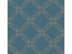 Bricoflor Art Deco Tapete in Blau Gold Retro Vliestapete Geometrisch für Wohnzimmer und Esszimmer Vlies Mustertapete mit Geometrie Design