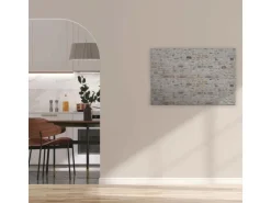 Bricoflor Badezimmer Deko Wandbilder In 120 X 80 Cm Leinwandbild In Steinoptik Hellgrau Ideal Für Küche Und Wohnzimmer