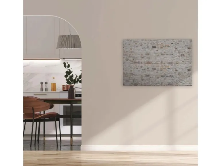 Bricoflor Badezimmer Deko Wandbilder In 120 X 80 Cm Leinwandbild In Steinoptik Hellgrau Ideal Für Küche Und Wohnzimmer